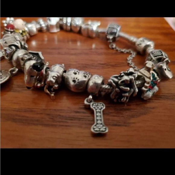 Snoopy barcelet. Pandora chatms camomilia & pandora. Bracelet 18 cms.lovers pets - Picture 4 of 10